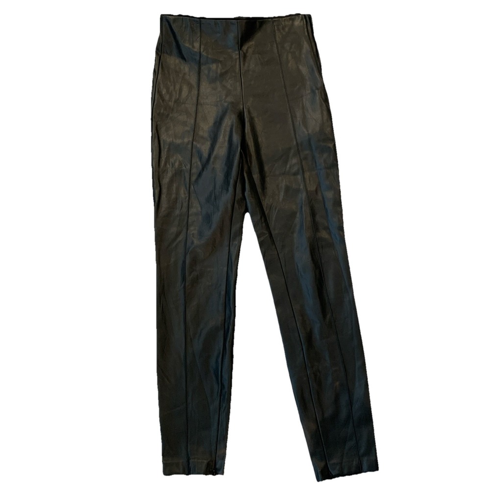 Zara Faux Leather Skinny Pants Black Women's Size Medium NWOT